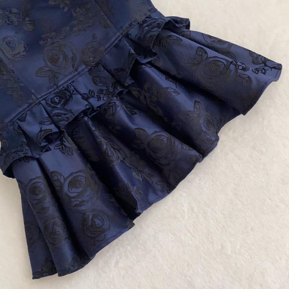 C/MEO Collective | Levity Strapless Fit & Flare Peplum Dark Floral Top XS - Picture 6 of 16